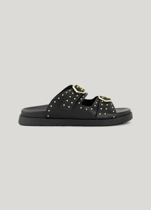 Leather sandal with studs^Summum Hot
