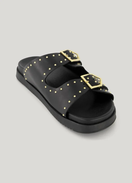 Leather sandal with studs^Summum Hot