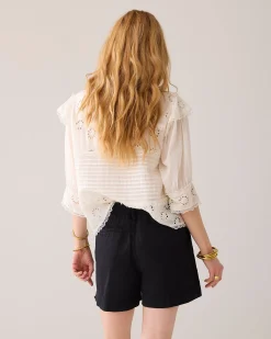 Linen-blend shorts^Summum Fashion