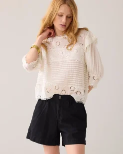 Linen-blend shorts^Summum Fashion
