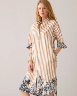 Long shirt dress with floral details^Summum Sale