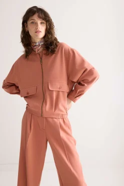 Loose-fitting bomber jacket with flap pockets^Summum Outlet