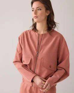 Loose-fitting bomber jacket with flap pockets^Summum Outlet