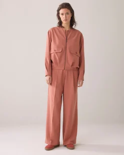Loose-fitting bomber jacket with flap pockets^Summum Outlet