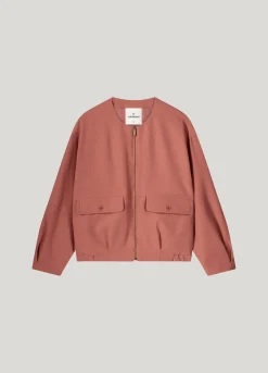 Loose-fitting bomber jacket with flap pockets^Summum Outlet