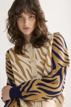 Lurex jacquard cardigan^Summum Online