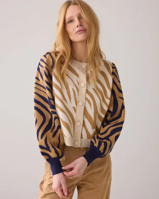 Lurex jacquard cardigan^Summum Online