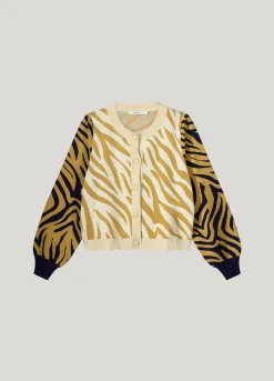 Lurex jacquard cardigan^Summum Online