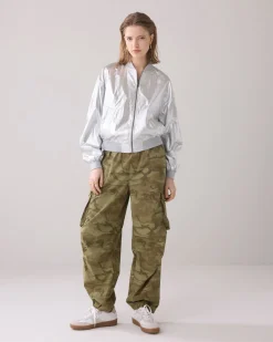 Metallic bomber jacket^Summum Discount