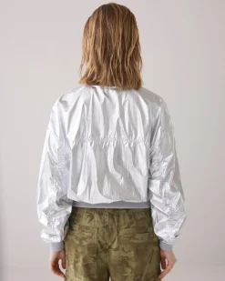Metallic bomber jacket^Summum Discount