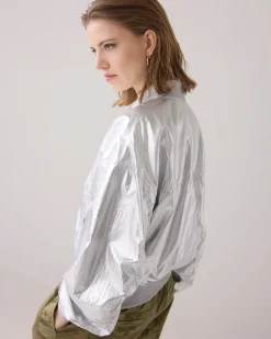 Metallic bomber jacket^Summum Discount