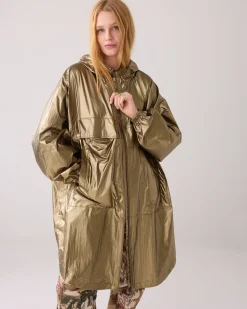 Metallic mackintosh with storage bag^Summum Fashion