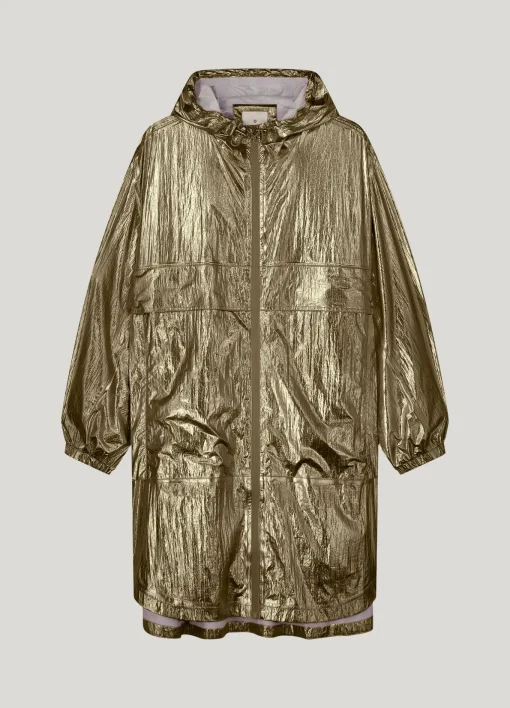 Metallic mackintosh with storage bag^Summum Fashion
