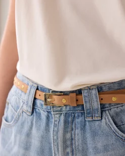 Narrow belt with studs^Summum Fashion