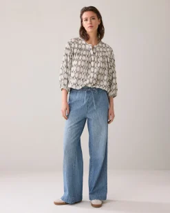 Palazzo trousers linen-blend^Summum Clearance