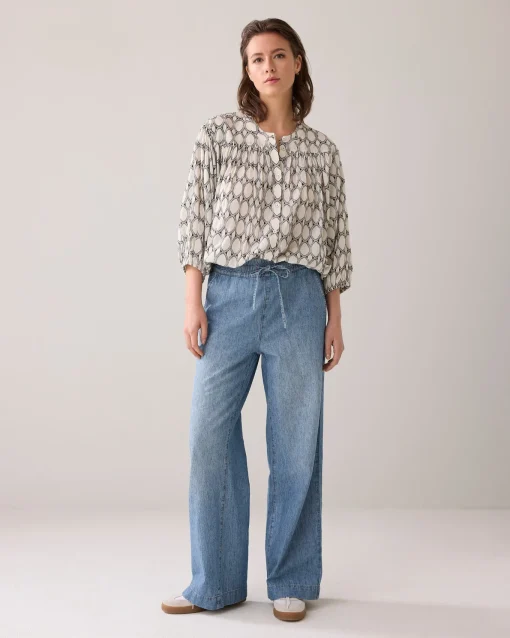 Palazzo trousers linen-blend^Summum Clearance