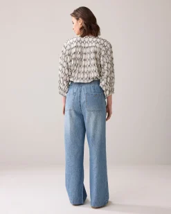 Palazzo trousers linen-blend^Summum Clearance