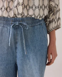 Palazzo trousers linen-blend^Summum Clearance