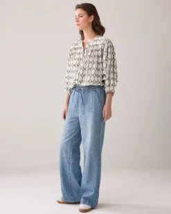 Palazzo trousers linen-blend^Summum Clearance