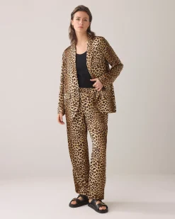 Puff trousers with panther print^Summum Hot