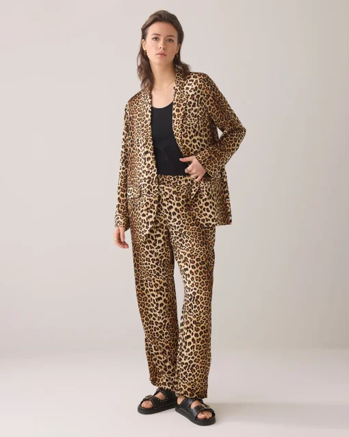 Puff trousers with panther print^Summum Hot