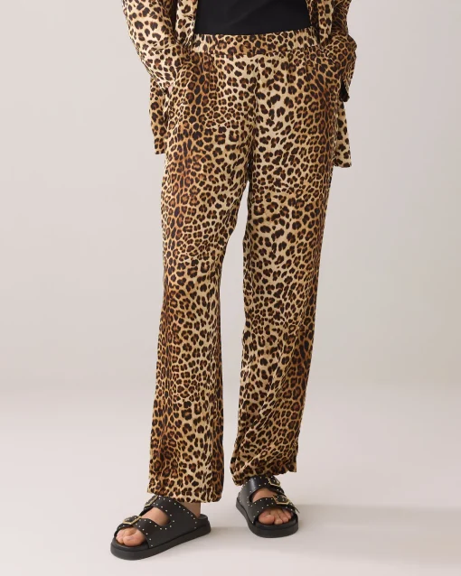 Puff trousers with panther print^Summum Hot