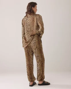 Puff trousers with panther print^Summum Hot