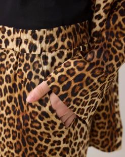 Puff trousers with panther print^Summum Hot