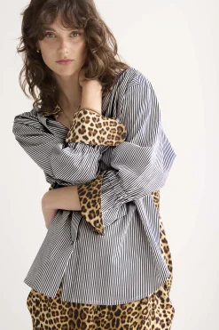 Puff trousers with panther print^Summum Hot