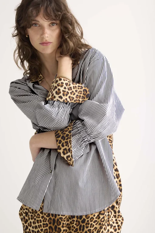 Puff trousers with panther print^Summum Hot