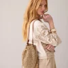 Raffia shoulder bag^Summum Sale