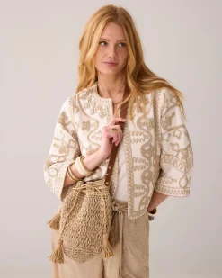 Raffia shoulder bag^Summum Sale