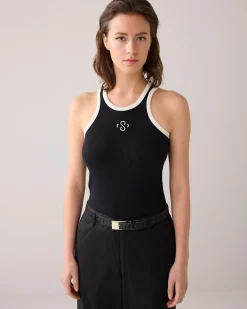 Ribbed halter singlet^Summum Discount