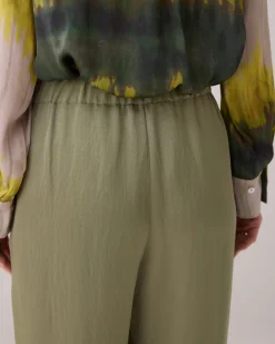 Satin-look trousers with wide legs^Summum Best