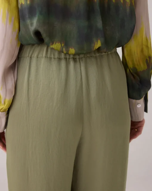 Satin-look trousers with wide legs^Summum Best