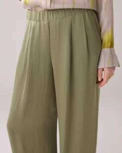 Satin-look trousers with wide legs^Summum Best