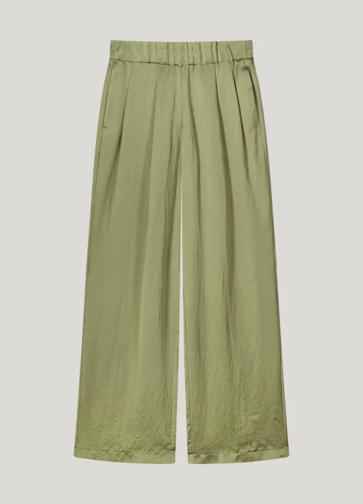 Satin-look trousers with wide legs^Summum Best