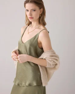 Shiny singlet with spaghetti straps^Summum Sale