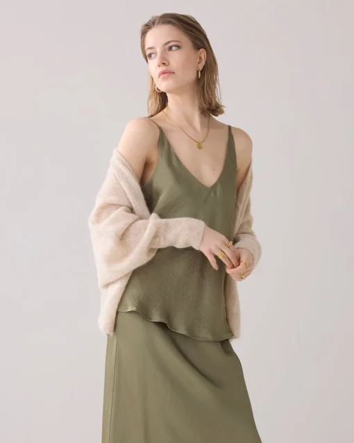 Shiny singlet with spaghetti straps^Summum Sale