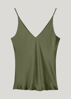Shiny singlet with spaghetti straps^Summum Sale