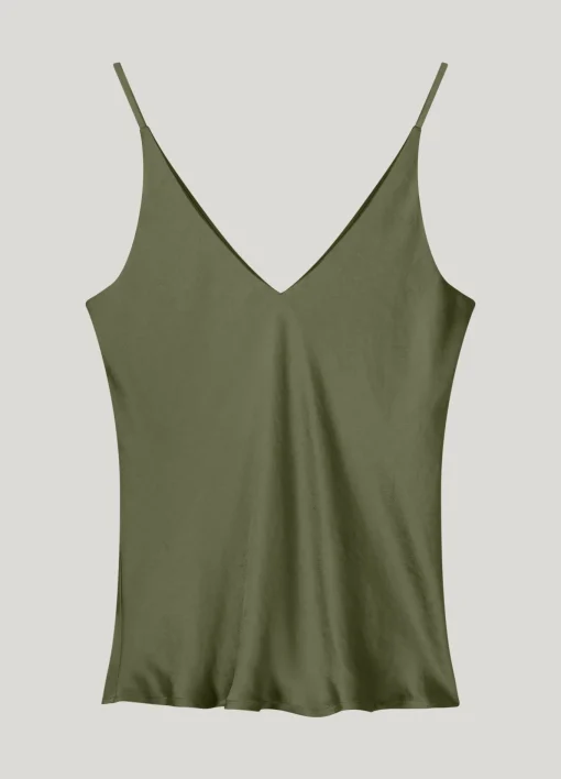 Shiny singlet with spaghetti straps^Summum Sale