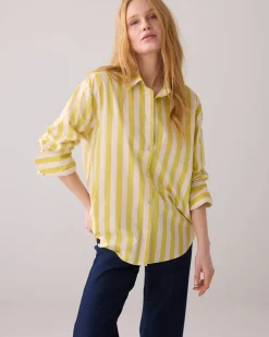 Shirt blouse with stripe print^Summum Hot