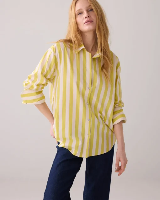 Shirt blouse with stripe print^Summum Hot