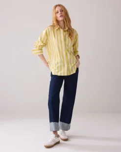 Shirt blouse with stripe print^Summum Hot