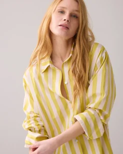 Shirt blouse with stripe print^Summum Hot