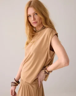 Sleeveless scuba top^Summum Hot