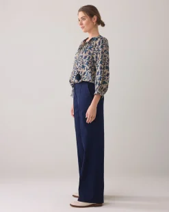 Straight-leg stretch trousers^Summum Fashion