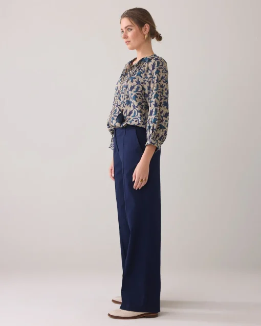 Straight-leg stretch trousers^Summum Fashion