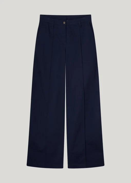 Straight-leg stretch trousers^Summum Fashion