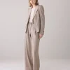 Tailored blazer in linen blend^Summum Hot